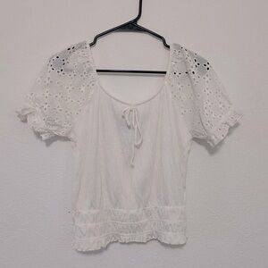 NWT Stylish Sheer White Top